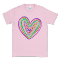 Bubblegum Pink valentine's day colorful heart Classic Tee - MaliasSmallBusiness
