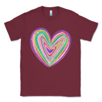 Burgundy valentine's day colorful heart Classic Tee - MaliasSmallBusiness