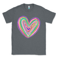 Charcoal Heather valentine's day colorful heart Classic Tee - MaliasSmallBusiness