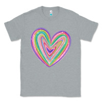 Heather Grey valentine's day colorful heart Classic Tee - MaliasSmallBusiness