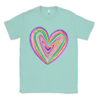 Seafoam valentine's day colorful heart Classic Tee - MaliasSmallBusiness