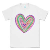 White valentine's day colorful heart Classic Tee - MaliasSmallBusiness