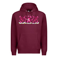 Burgundy cancer ribbon with daisy Premium Hoodie - TumblerDesignByShophia