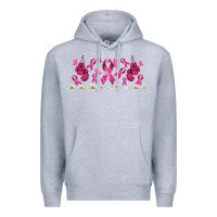 Heather Grey cancer ribbon with daisy Premium Hoodie - TumblerDesignByShophia