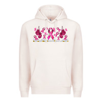 Pale Pink cancer ribbon with daisy Premium Hoodie - TumblerDesignByShophia