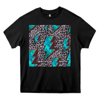 Black turquoise lightning bolt seamless pattern Heavy Core Tee - HRA Design Shop