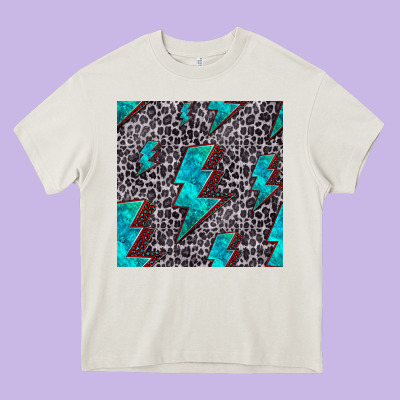 Turquoise Lightning Bolt Seamless Pattern Heavy Core Tee Designed By Hra Design Shop