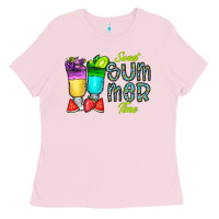 Bubblegum Pink sweet summer time3 Ladies Tee - CowhideDigitalArt