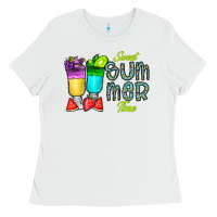 White sweet summer time3 Ladies Tee - CowhideDigitalArt