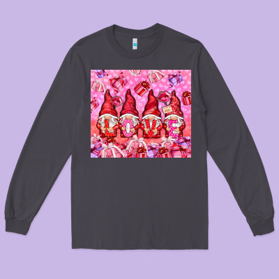 Love Gnomies With Gift Boxes Long Sleeve Tee Designed By Nancycooperartshop