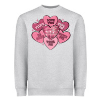 Heather Grey valentines conversation hearts Heavyweight Sweatshirt - MaliasSmallBusiness