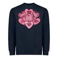 Navy valentines conversation hearts Heavyweight Sweatshirt - MaliasSmallBusiness