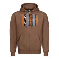 Chestnut Western Cowhide Glitter Aztec Leopard Pattern Brushstroke Zipper Hoodie - Bettercallsaul