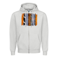Western Cowhide Glitter Aztec Leopard Pattern Brushstroke Zipper Hoodie | Teevron