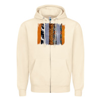Sandshell Western Cowhide Glitter Aztec Leopard Pattern Brushstroke Zipper Hoodie - Bettercallsaul