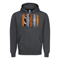 Smoke Western Cowhide Glitter Aztec Leopard Pattern Brushstroke Zipper Hoodie - Bettercallsaul