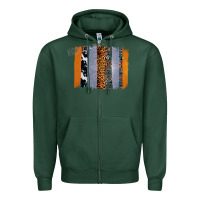 Sports Green Western Cowhide Glitter Aztec Leopard Pattern Brushstroke Zipper Hoodie - Bettercallsaul