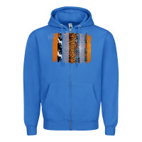 True Royal Western Cowhide Glitter Aztec Leopard Pattern Brushstroke Zipper Hoodie - Bettercallsaul