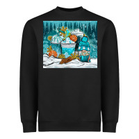 Black winter coffee cups with gnome Heavyweight Sweatshirt - NancyCooperArtShop
