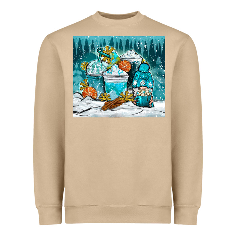 Winter Coffee Cups With Gnome Heavyweight Sweatshirt by NancyCooperArtShop | Teevron