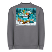 Storm winter coffee cups with gnome Heavyweight Sweatshirt - NancyCooperArtShop