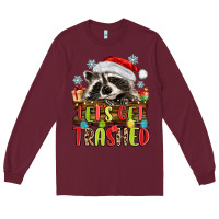 Burgundy lets get trashed with raccoon Long Sleeve Tee - MaliasSmallBusiness