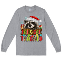 Heather Grey lets get trashed with raccoon Long Sleeve Tee - MaliasSmallBusiness