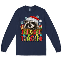 Navy lets get trashed with raccoon Long Sleeve Tee - MaliasSmallBusiness