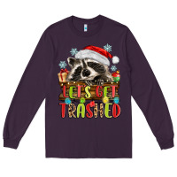 Plum lets get trashed with raccoon Long Sleeve Tee - MaliasSmallBusiness