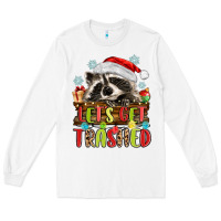 White lets get trashed with raccoon Long Sleeve Tee - MaliasSmallBusiness