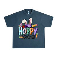 Midnight Navy one hoppy teacher Urban Heavy Tee - MaliasSmallBusiness