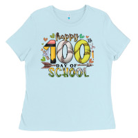 Baby Blue happy 100 day of school Ladies Tee - RacoonDesign