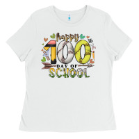 White happy 100 day of school Ladies Tee - RacoonDesign