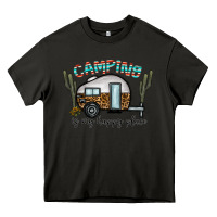 Asphalt camping is my happy place Heavy Core Tee - CowhideDigitalArt