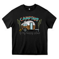 Black camping is my happy place Heavy Core Tee - CowhideDigitalArt