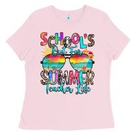 Bubblegum Pink school's out for summer teacher life Ladies Tee - RanaPortraitStore