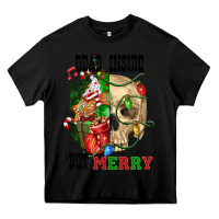 Black Dead İnside But Merry Human Skull Heavy Core Tee - FaDigitalArtStudio