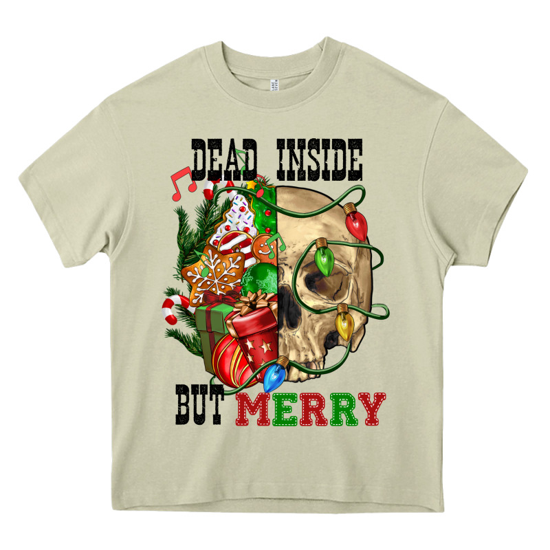 Dead İnside But Merry Human Skull Heavy Core Tee by FaDigitalArtStudio | Teevron