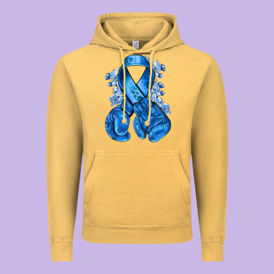 Blueribbon With Boxing Gloves Vintage Hoodie Designed By Nancycooperartshop