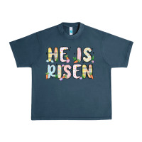 Midnight Navy he is risen Urban Heavy Tee - MaliasSmallBusiness