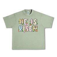 Oil Green he is risen Urban Heavy Tee - MaliasSmallBusiness