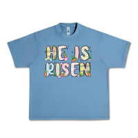 Pebble Blue he is risen Urban Heavy Tee - MaliasSmallBusiness