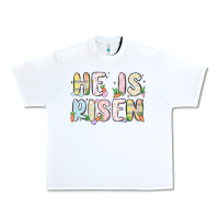 White he is risen Urban Heavy Tee - MaliasSmallBusiness
