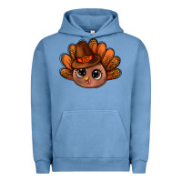 Pigment Pebble Blue turkey and leopard pattern and thanksgiving hat bbs Urban Hoodie - BundleAndBundleShop