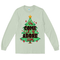 Matcha oh come let us adore him christmas tree Long Sleeve Tee - MaliasSmallBusiness
