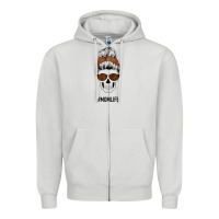 Dove Grey Brown Glitter, Western Vintage Patterned Mom Skull Zipper Hoodie - Bettercallsaul