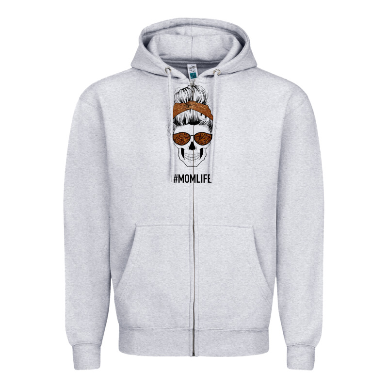 Brown Glitter, Western Vintage Patterned Mom Skull Zipper Hoodie by Bettercallsaul | Teevron
