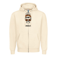 Sandshell Brown Glitter, Western Vintage Patterned Mom Skull Zipper Hoodie - Bettercallsaul