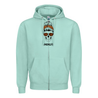 Seafoam Brown Glitter, Western Vintage Patterned Mom Skull Zipper Hoodie - Bettercallsaul