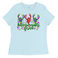 Baby Blue happy crawdy gras Ladies Tee - RacoonDesign